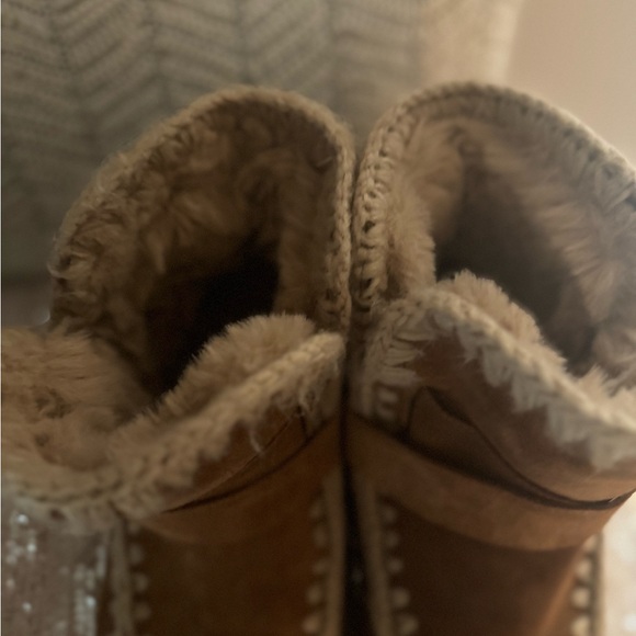 Brown Suede Boots with Stitch Detailing - Picture 4 of 7